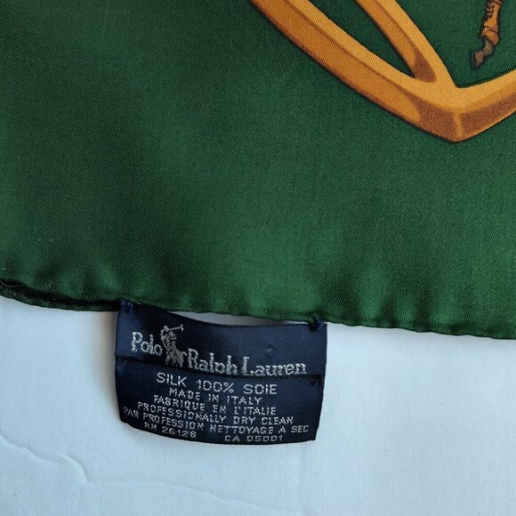 Ladies Vintage Polo Ralph Lauren Equestrian Theme Silk Scarf - Picture 2 of 2